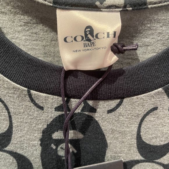 BAPE x Coach Navy Pattern Tee Size M - Picture 4 of 6